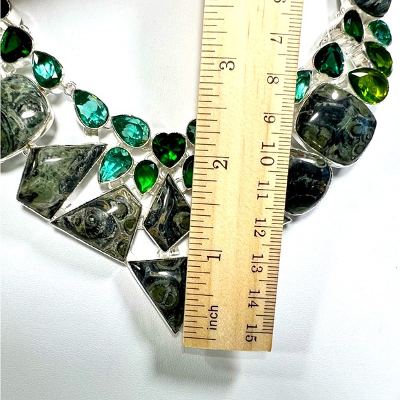 Star Galaxy 925 Gemstone Large Necklace Bracelet & Earrings Set - Picture 6 of 12